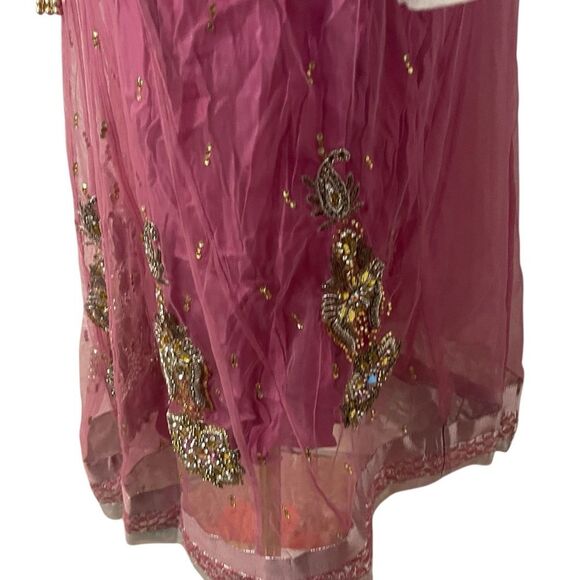 Pakistani Indian Party Dress Purple Size 44 Handmade - Picture 6 of 16